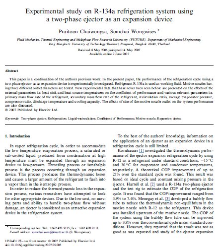 experimental_study_on_r134a_refrigeration_system_using_a_two_phase_ejector_as_an_expansion_device
