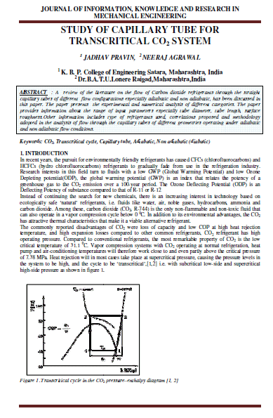 Study-of-Capillary-Tube-for-Transcritical-Co2-Systems