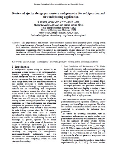 review_of_ejector_design_parameters_geometry_refrigeration_air-conditioning_applications | HY-SAVE® Technologies